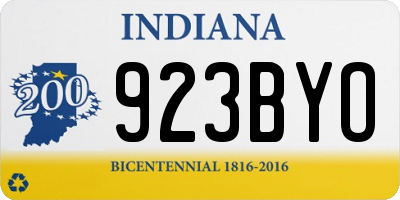 IN license plate 923BYO