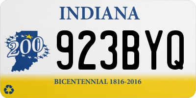 IN license plate 923BYQ