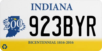 IN license plate 923BYR