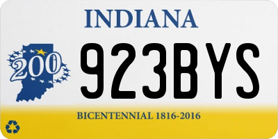 IN license plate 923BYS