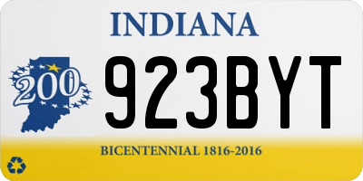 IN license plate 923BYT