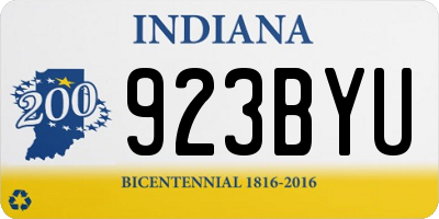 IN license plate 923BYU