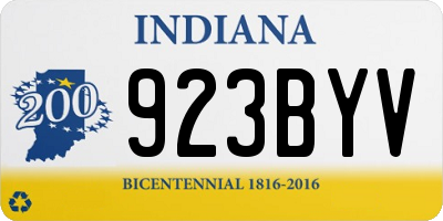 IN license plate 923BYV