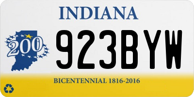 IN license plate 923BYW