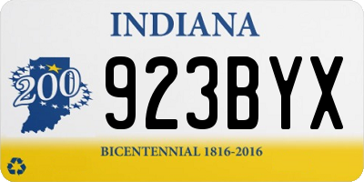 IN license plate 923BYX
