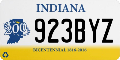 IN license plate 923BYZ