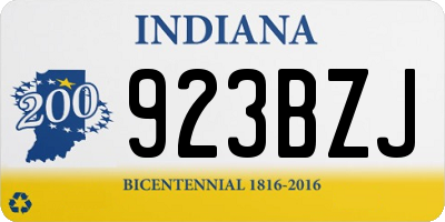 IN license plate 923BZJ