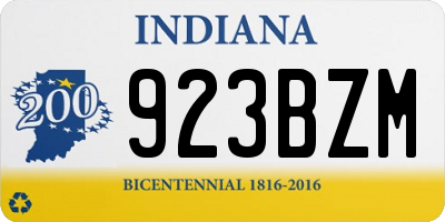 IN license plate 923BZM