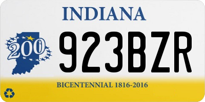 IN license plate 923BZR