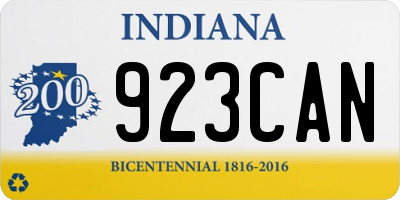 IN license plate 923CAN