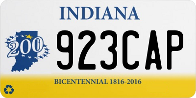 IN license plate 923CAP