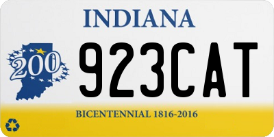 IN license plate 923CAT