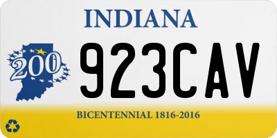 IN license plate 923CAV