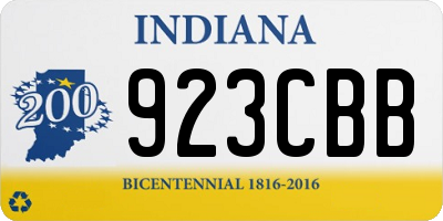 IN license plate 923CBB