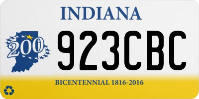 IN license plate 923CBC