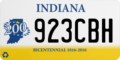 IN license plate 923CBH