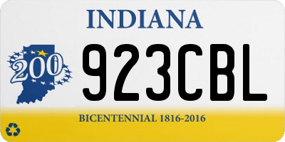 IN license plate 923CBL