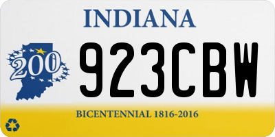 IN license plate 923CBW