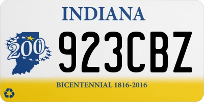 IN license plate 923CBZ