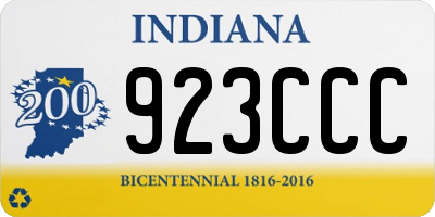 IN license plate 923CCC