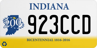 IN license plate 923CCD