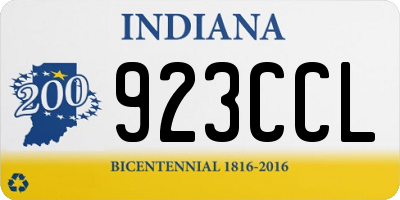 IN license plate 923CCL