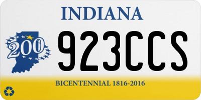 IN license plate 923CCS