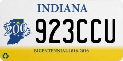 IN license plate 923CCU