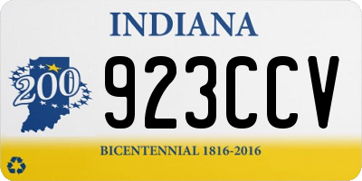 IN license plate 923CCV