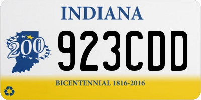 IN license plate 923CDD