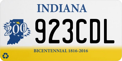 IN license plate 923CDL