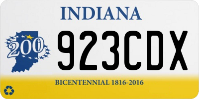 IN license plate 923CDX