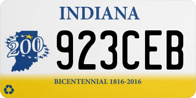 IN license plate 923CEB