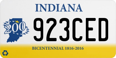IN license plate 923CED