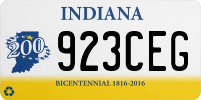 IN license plate 923CEG