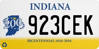 IN license plate 923CEK
