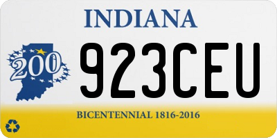 IN license plate 923CEU