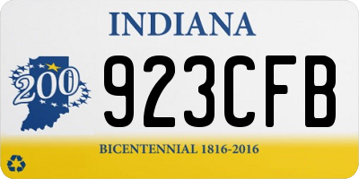 IN license plate 923CFB