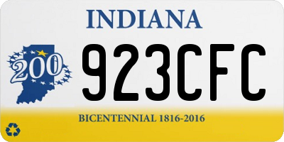 IN license plate 923CFC