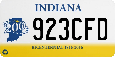 IN license plate 923CFD