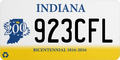 IN license plate 923CFL