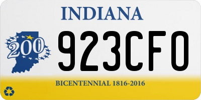 IN license plate 923CFO