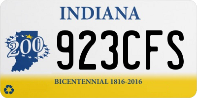 IN license plate 923CFS