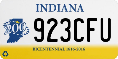 IN license plate 923CFU