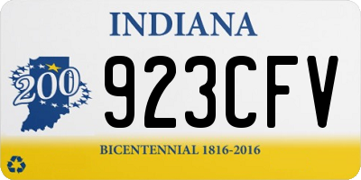 IN license plate 923CFV