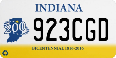 IN license plate 923CGD