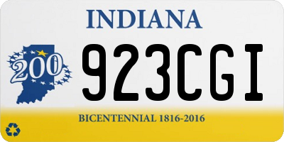 IN license plate 923CGI