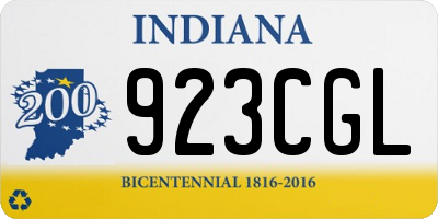 IN license plate 923CGL