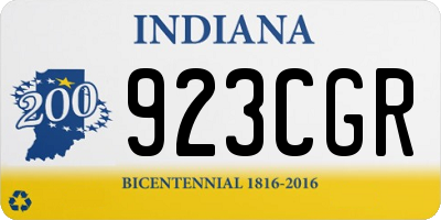 IN license plate 923CGR