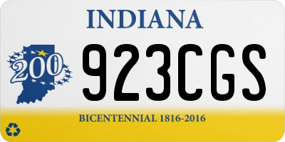 IN license plate 923CGS